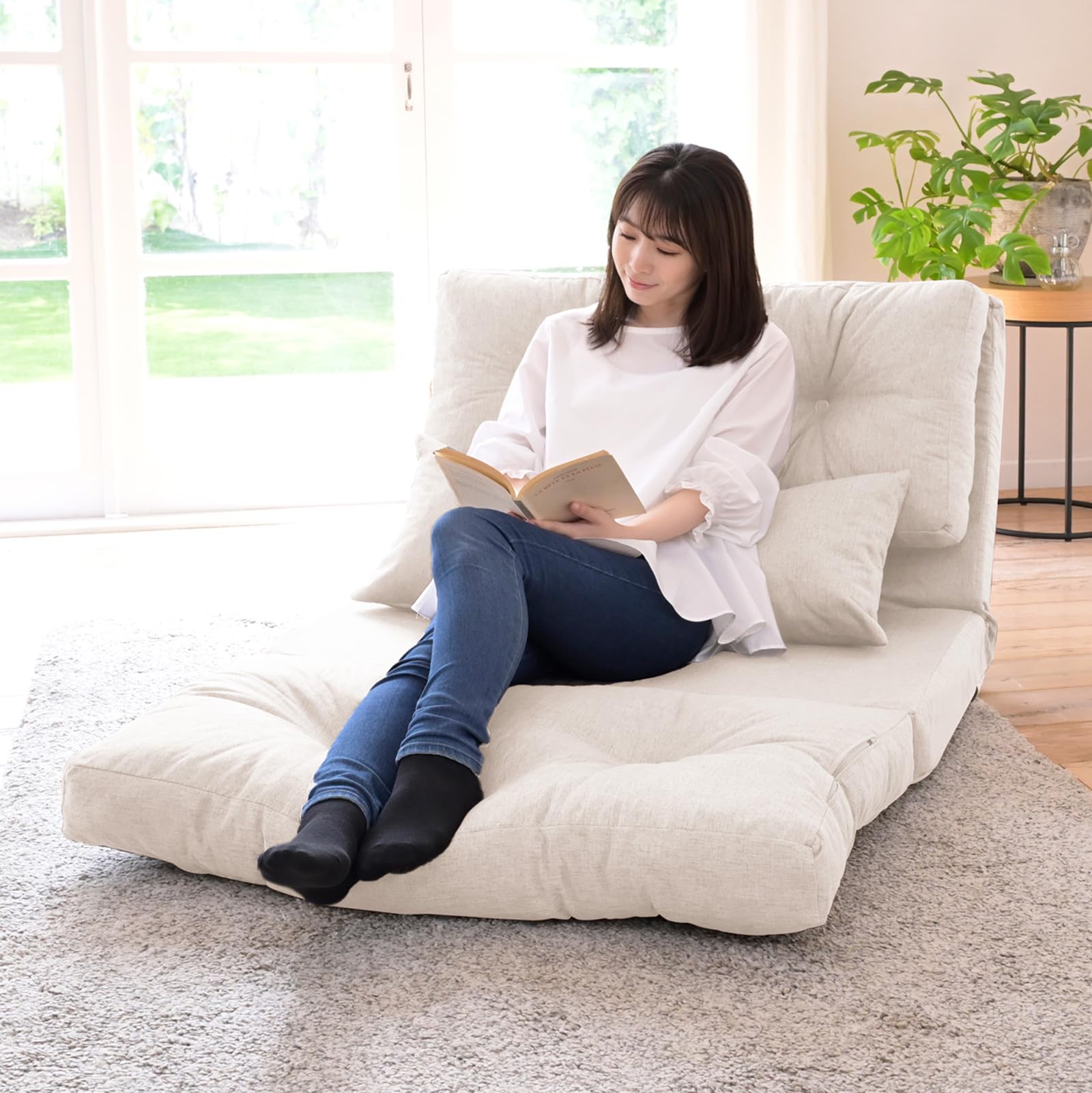 ソファベッド nanatsuyama Yamazen ATS-90K(IV) Sofa Bed, Couch, 3 Way, Made in Japan, Relaxed